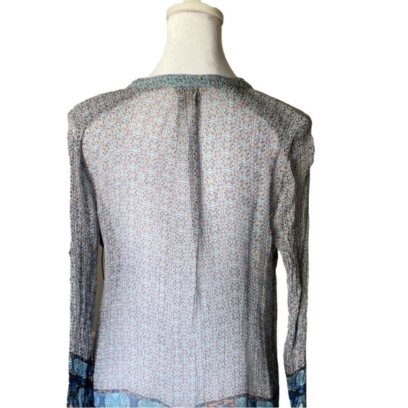 Lucky Brand Medallion Print Sheer Blouse - Picture 8 of 14